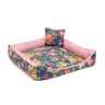 Cama Pet para Cachorro Menina Rosa Floral 50cm x 50cm x 15cm Decoralle com Almofada - 1