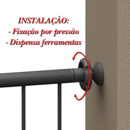 GRADE PORTÃO PET BEBÊ DIVISOR AMBIENTE 113 a 118 CM PRETO - 8