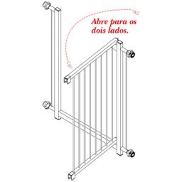 GRADE PORTÃO PET BEBÊ DIVISOR AMBIENTE 113 a 118 CM PRETO - 10