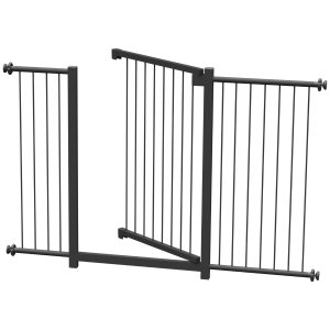 GRADE PORTÃO PET BEBÊ DIVISOR AMBIENTE 113 a 118 CM PRETO
