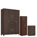Ver imagem 1 de Guarda Roupa Casal Ecom 2 com Multiuso Golden com Cômoda Astral Café - Demóbile