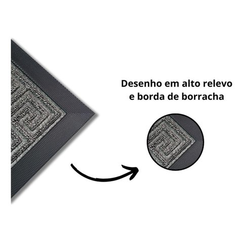 - Tapete Entrada Lima 60x90 Cinza Niazi Desenho do Tecido Relevo