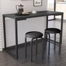 Conjunto Mesa de Cozinha Prattica Industrial 120cm com 2 Banquetas F02 Preto - Mpozenato - 1