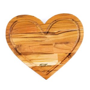 Petisqueira de Madeira Coração 30 Cm Tecawood