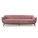 Ver imagem 1 de Sofá 3 Lugares Odeon D07 230cm Base Madeira Veludo Rosa - D’Rossi
