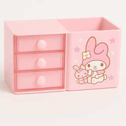 Porta Caneta Lápis Kawaii com Gaveta Rosa - Sanrio - 3