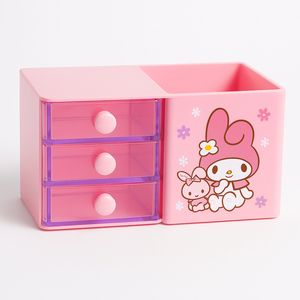 Porta Caneta Lápis Kawaii com Gaveta Rosa - Sanrio
