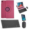 Kit Capa 360 Rosa / Teclado e Mouse preto e Película para iPad 5 e 6 - 9,7" - 1