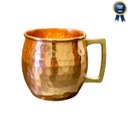 Ver imagem 2 de Caneca Barril Cobre Martelada Alça Bronze Moscow Mule 500ml