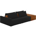 Ver imagem 1 de Sofá Ilha Modular para Sala 232cm com Puff Dublin K01 Veludo Preto Sintético Caramelo - Lyam Decor