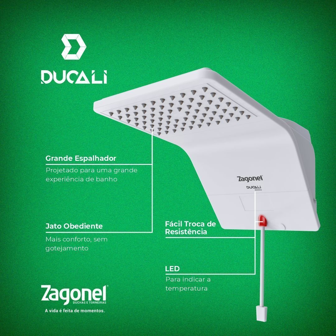 Ducha Ducali Eletronica 7500w 220v Branco 220v - 2