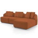 Ver imagem 6 de Sofá 4 Lugares com Chaise Direito Sala Living 288cm Arlo F04 Veludo Telha - Lyam Decor
