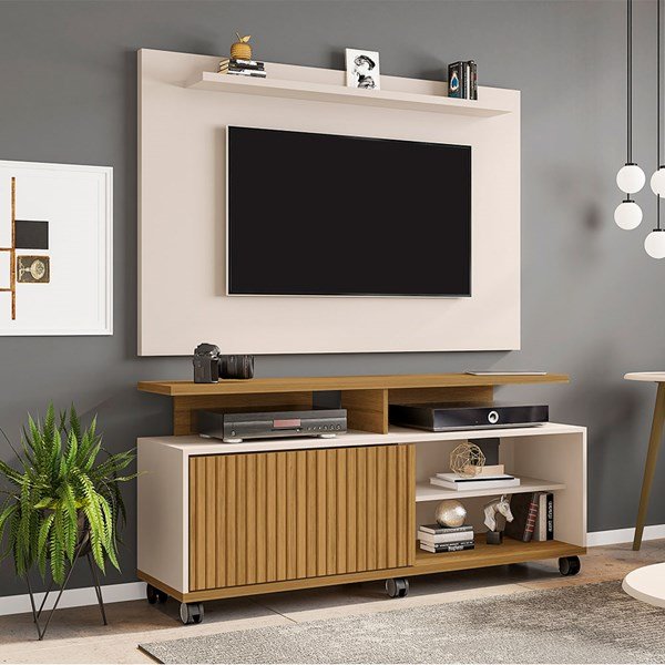 Conjunto Sala Rack Topazio Painel Kenzo TV até 50 Polegadas - Off/Rip - 4