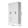 Roupeiro Pequeno 4 Portas Infantil Branco Azul Flex Mia Jm Móveis - 2