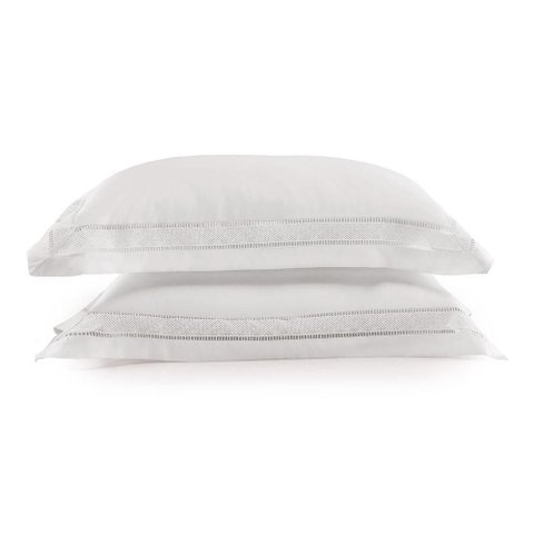 Jogo de Fronhas Altenburg Cetim Bambu 300 Fios Unitá Branco 50cm X 70cm