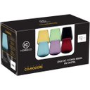 Ver imagem 2 de Jogo 2 Peças Copo de Vidro 400ml Preto 11x9x9cm Água Suco Drinks Refrigerante