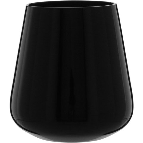 Jogo 2 Peças Copo de Vidro 400ml Preto 11x9x9cm Água Suco Drinks Refrigerante