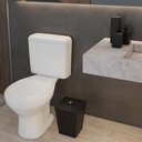 Ver imagem 5 de Kit Banheiro 4 Peças Lixeira Dispenser Porta Escova e Porta Algodão - Stolf Preto