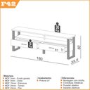 Ver imagem 3 de Rack Para Sala De Estar 02 Gavetas 01 Prateleira Olivy D03 180 Cm Freijó Preto Fosco - Lyam Decor