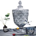 Ver imagem 7 de Suqueira Cristal 3 Litros Dispenser de Vidro Bebidas Grande Agua Casamento Festa