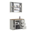 Ver imagem 5 de Armários Modulares de Banheiro Crart-CON014 3 Portas 3 Gavetas MDP 80cm Areia-Bege Multimóveis