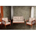 Ver imagem 1 de Kit Sofá Paris Corda nautica com 3 peças luxury linho bege com almofadas