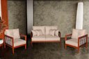 Ver imagem 1 de Kit Sofá Paris Corda nautica com 3 peças luxury linho bege com almofadas