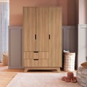 Ver imagem 1 de Guarda-Roupa Infantil 3 Portas e 2 Gavetas 100% MDF Alice Marrom/Louro Freijó Grann