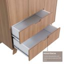 Ver imagem 5 de Guarda-Roupa Infantil 3 Portas e 2 Gavetas 100% MDF Alice Marrom/Louro Freijó Grann