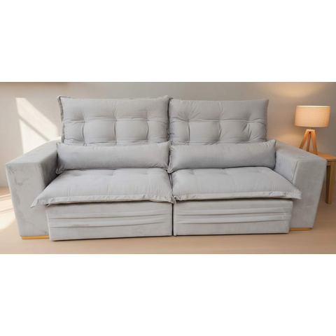 Sofá Milenna Luxo Retrátil e Reclinável Molas Ensacadas Pillowtop 18cm Vários Tecidos 2,10