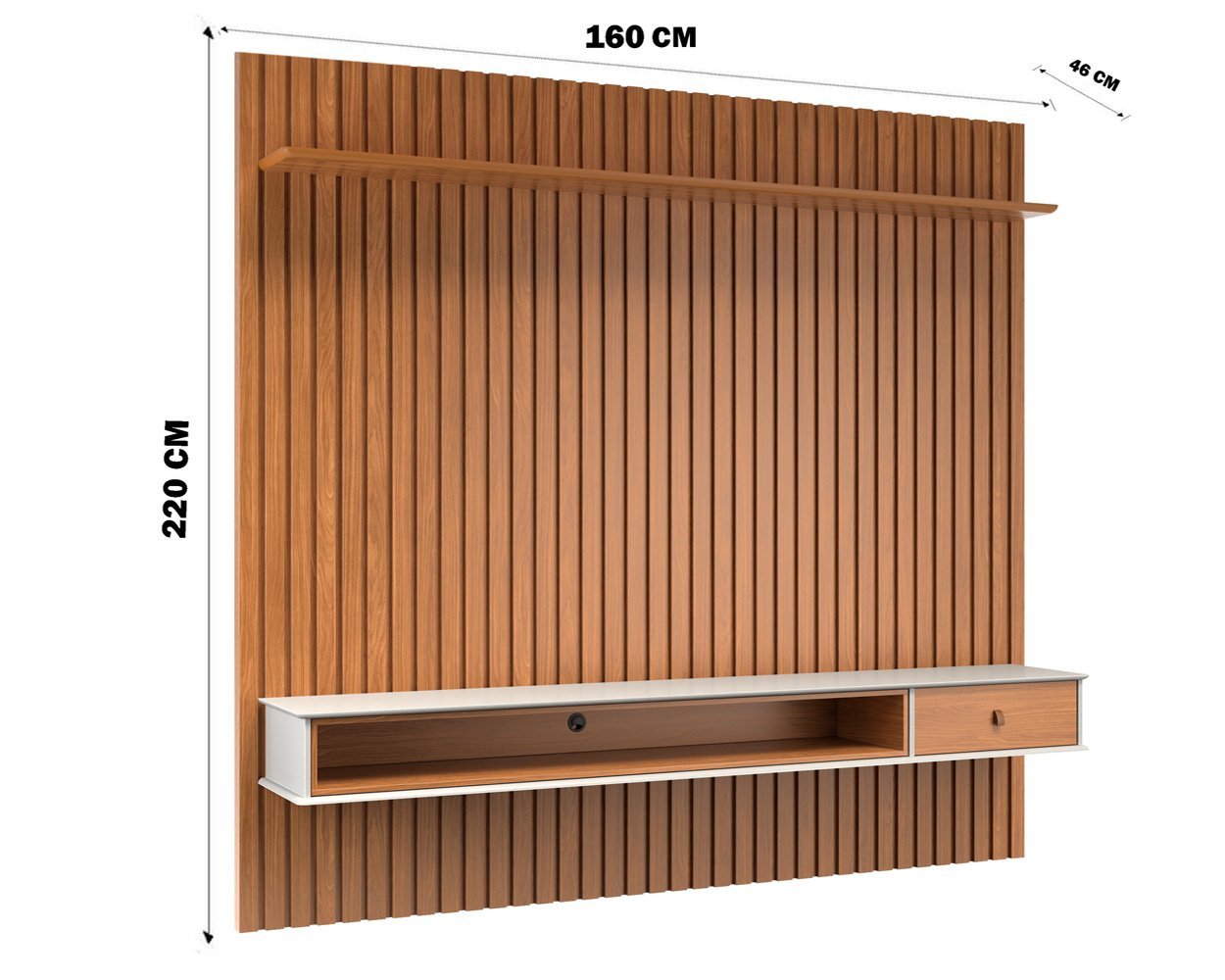 Painel Ripado Suspenso para TV De Até 60 Polegadas 2,20x1,60m Moveis House - 8