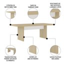 Ver imagem 3 de Mesa de Reunião para Escritório 204cm Tamburato Corp A06 Carvalho/branco - Mpozenato