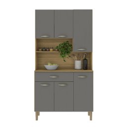 Armário de Cozinha Compacta 6 Portas 1 Gaveta Apolo - Freijó/gris - 7