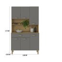Ver imagem 2 de Armário de Cozinha Compacta 6 Portas 1 Gaveta Apolo - Freijó/gris