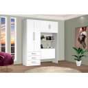 Ver imagem 2 de Roupeiro / Cabeceira Baú CAN Solteiro Espaço Amplo 4 Portas e 3 Gavetas Nichos Externos Para Objetos