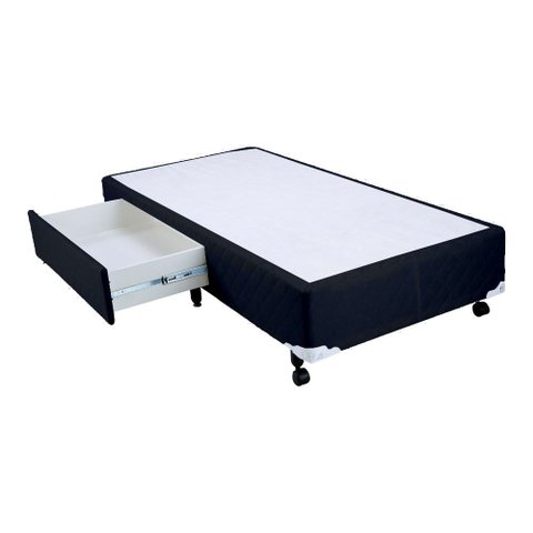 Cama Box Casal com Gaveta Mega Black - 128x188