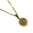 Ver imagem 5 de Colar Corrente Medalha de São Bento Aço Inox Dourado Armazém Católico