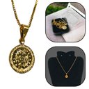 Ver imagem 1 de Colar Corrente Medalha de São Bento Aço Inox Dourado Armazém Católico