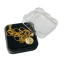 Ver imagem 3 de Colar Corrente Medalha de São Bento Aço Inox Dourado Armazém Católico