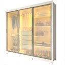 Ver imagem 3 de Guarda-Roupa Casal 3 Portas Reflecta com LED com Pés 100% MDF Royale Branco