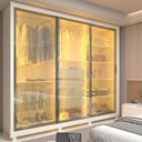 Ver imagem 1 de Guarda-Roupa Casal 3 Portas Reflecta com LED com Pés 100% MDF Royale Branco