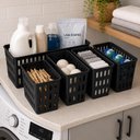 Ver mais imagens de Organizador Multiuso Kit 5 Cesto Caixa Armario Casa Lavanderia Cozinha Dispensa Porta Pote Alimento 