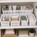 Ver imagem 4 de Organizador Multiuso Kit 5 Cesto Caixa Armario Casa Lavanderia Cozinha Dispensa Porta Pote Alimento 