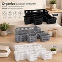 Ver imagem 2 de Organizador Multiuso Kit 5 Cesto Caixa Armario Casa Lavanderia Cozinha Dispensa Porta Pote Alimento 