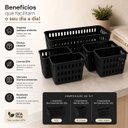 Ver imagem 5 de Organizador Multiuso Kit 5 Cesto Caixa Armario Casa Lavanderia Cozinha Dispensa Porta Pote Alimento 