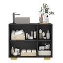 Ver imagem 5 de Gabinete Banheiro 3 Portas 90cm Multimóveis MP5031 Preto/Natural