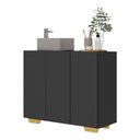 Ver imagem 2 de Gabinete Banheiro 3 Portas 90cm Multimóveis MP5031 Preto/Natural