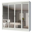 Ver imagem 2 de Guarda-Roupa Casal Madesa Austin 4 Portas de Correr de Espelho 3 Gavetas Branco Cor:Branco