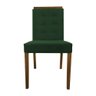 Cadeira de Jantar Vitória Estofado Veludo Verde Base Madeira Maciça Mel - 4
