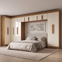 Ver imagem 2 de Guarda Roupas Modulado Closet de Canto Quarto Completo 13 Portas Espaço Cama Queen 1,58m Madrid